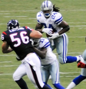 mbarber2 Marion Barber (24) and his hair from an August 2010 preseason game.
