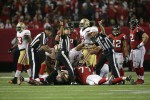 Referee Terry McAulay signals a fumble recovery by the 49ers. (San Francisco 49ers photo)