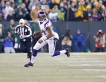 Referee Scott Green follows Vikings quarterback Joe Webb. (Minnesota Vikings photo)