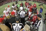 Referee Terry McAulay and back judge Tony Steratore before the coin toss (San Francisco 49ers photo)