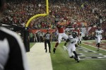 Back judge Greg Yette nails the endline call on the touchdown by Falcons tight end Tony Gonzalez. This was Yette's first professional playoff game. (Atlanta Falcons photo)