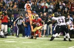 Head linesman Steve Stelljes watches as 49ers tight end runs after a completion. (Steve Sanders/NFL)