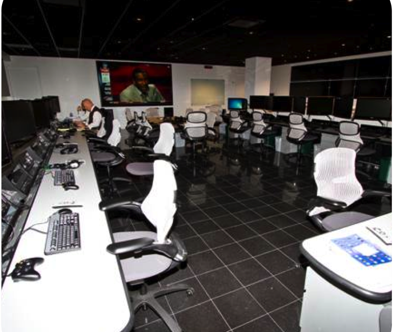 The NFL officiating department command center in New York City.