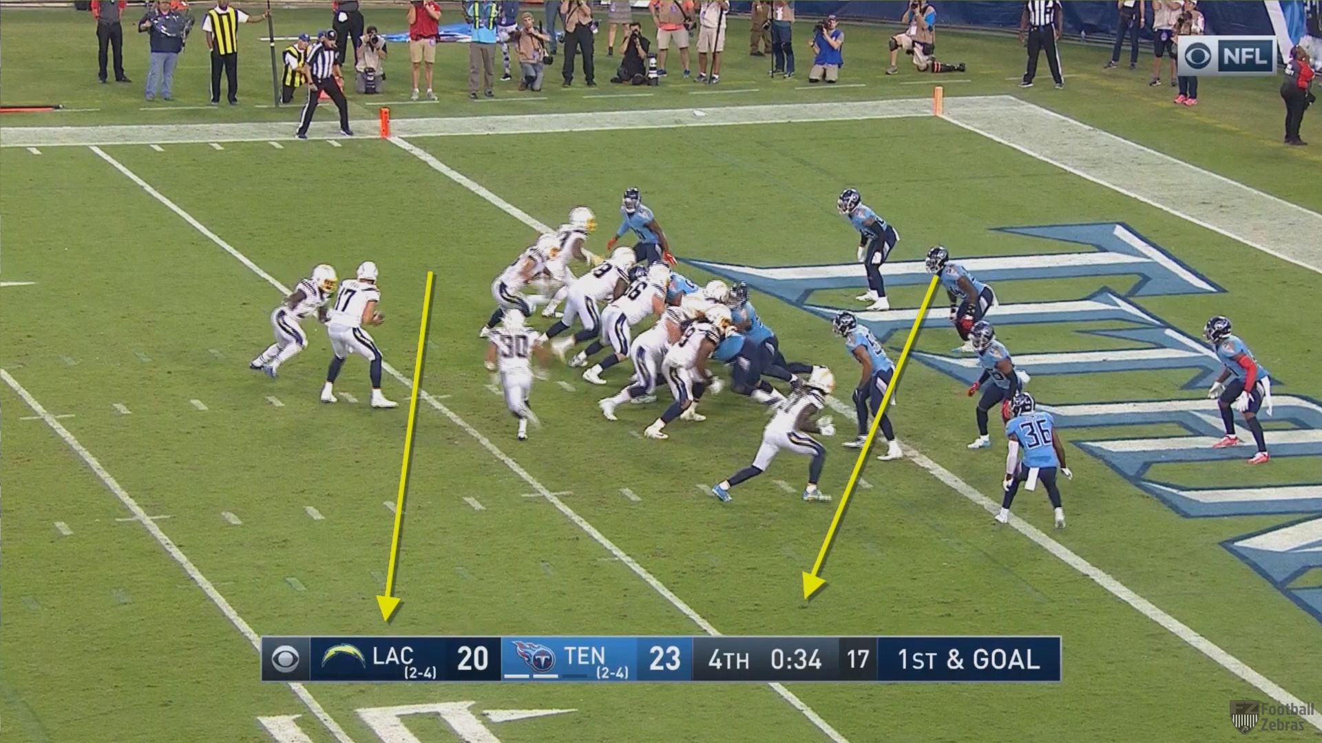 Officiating video pass interference causing a forceout, and the