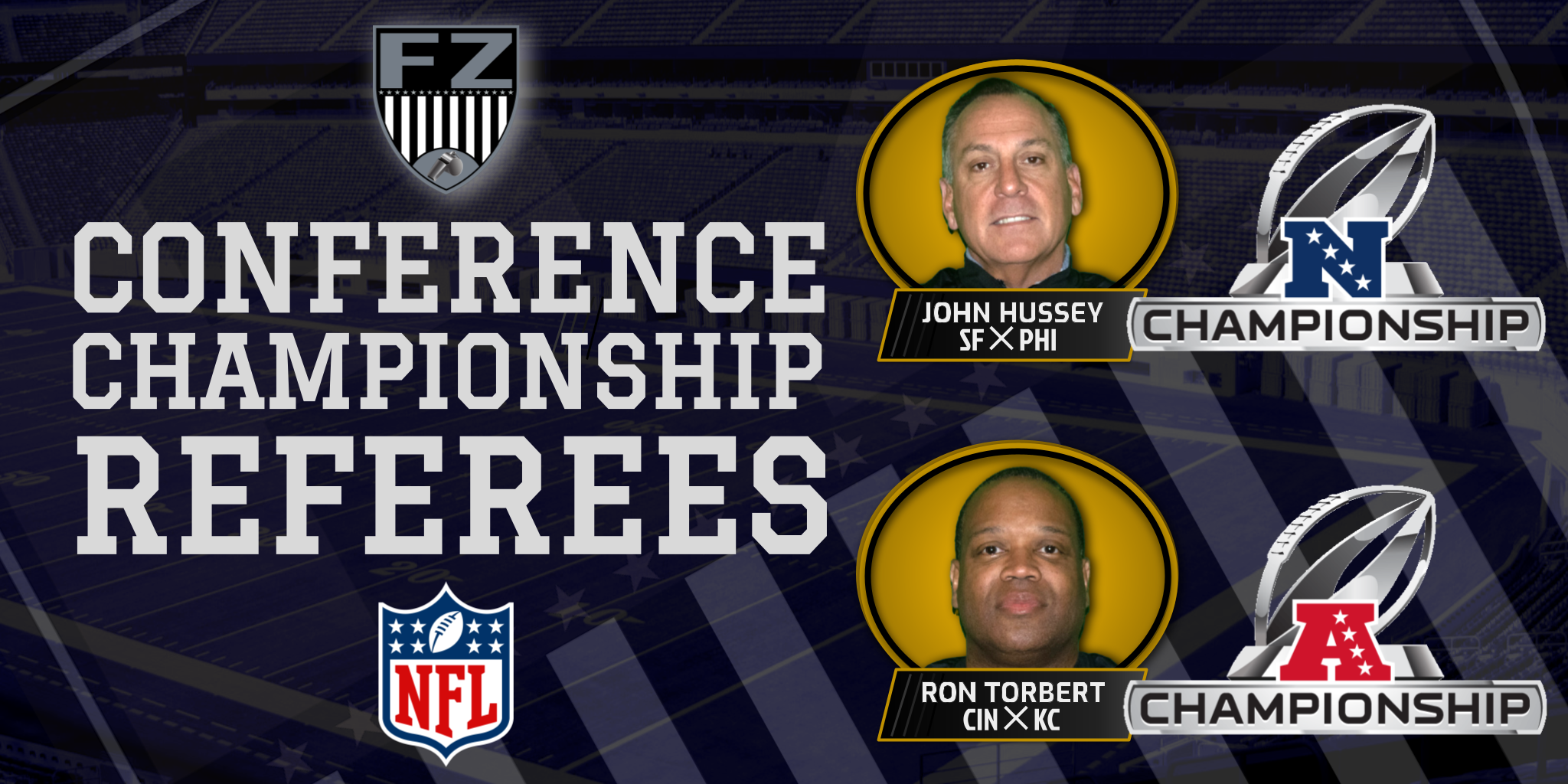 Hussey and Torbert are Conference Championship referees Football Zebras