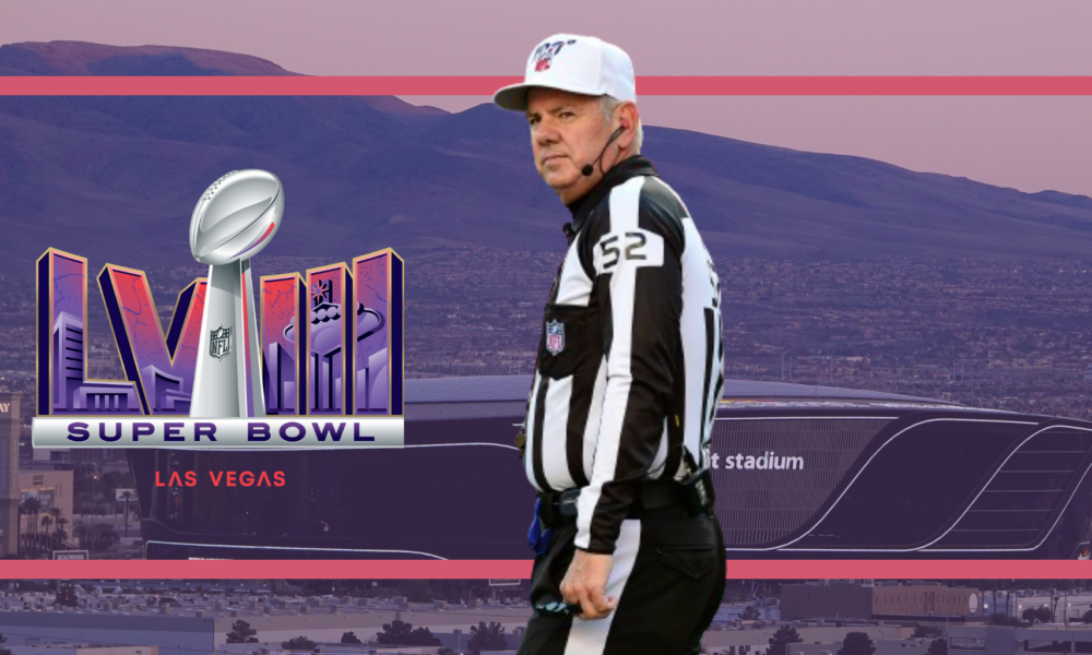 Walt Anderson heads the officiating crew in the first game of the 100th