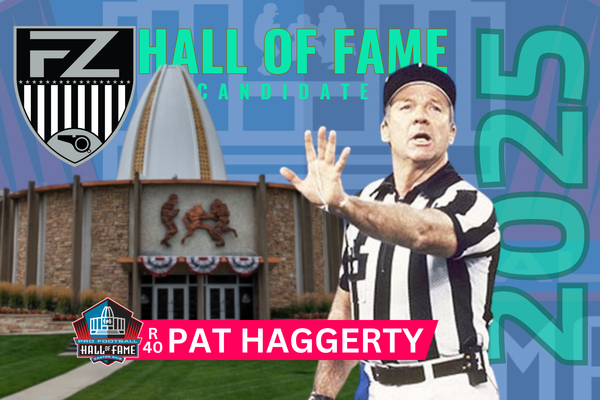 Pat Haggerty is the Football Zebras 2025 Pro Football Hall of Fame